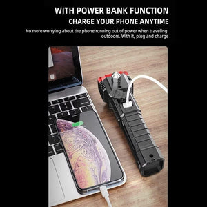 11000LM Multi-Functional Flashlight With Built In Battery & USB Charging